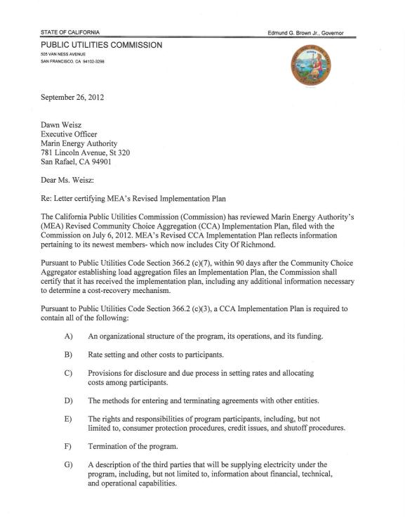 PUC Letter